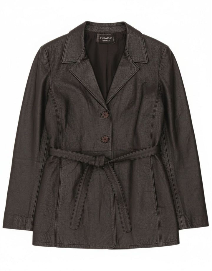 Vagabond Dame Læderjakke UK 16 Stor Sort Læder