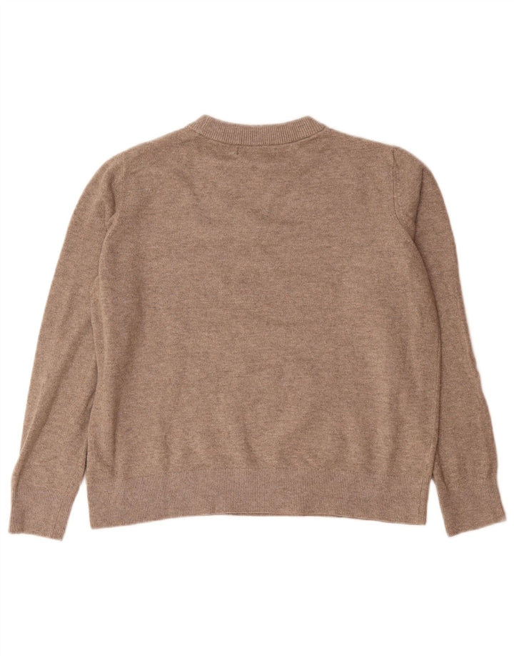 Marks & Spencer dametrøjetrøje med rund hals DK 14 mellemgrå polyester