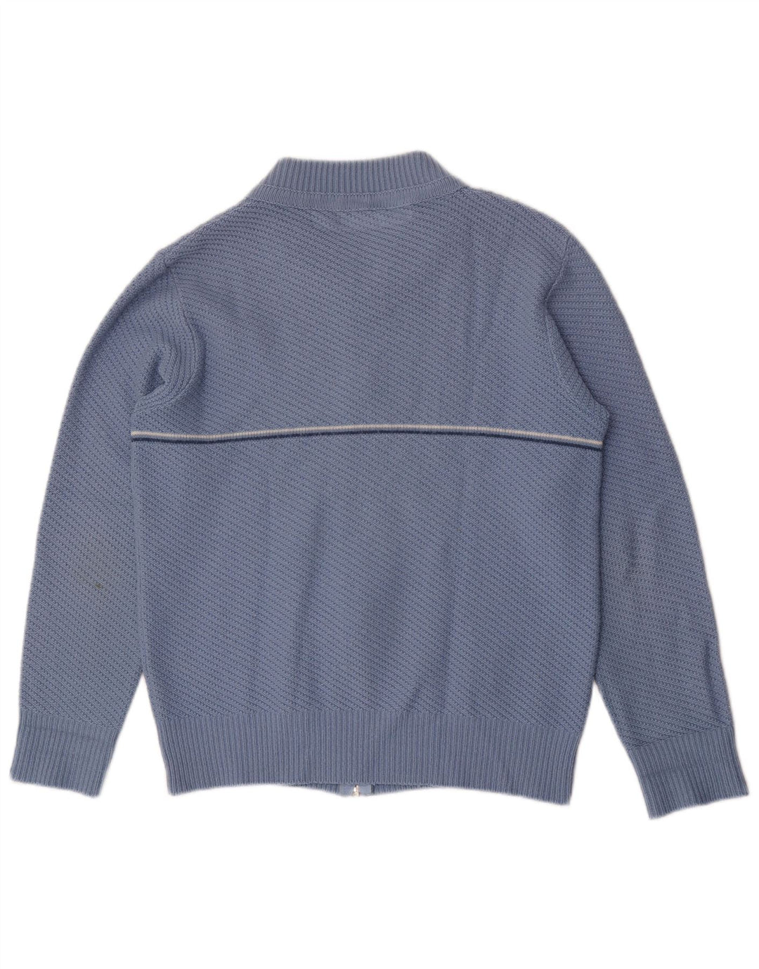 Vintage herre cardigan sweater mellemblå stribet
