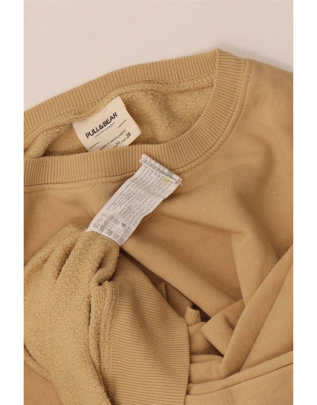 Pull & Bear Dame Oversized Sweatshirt Jumper UK 14 Medium Beige Bomuld