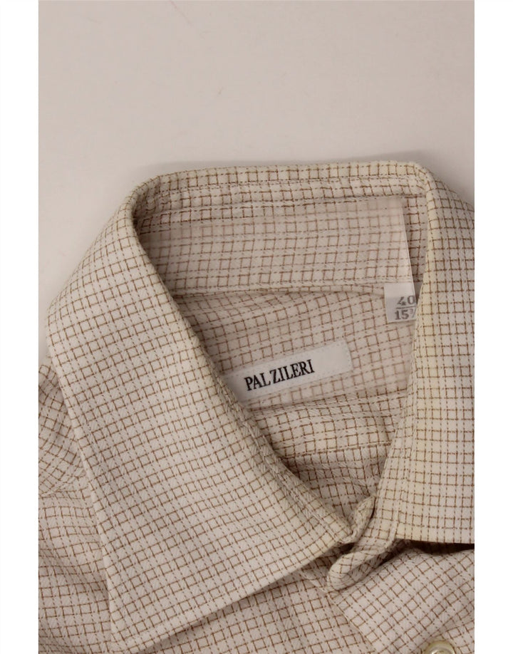 PAL ZILERI Herreskjorte str. 40 15 3/4 Medium Off White Gingham