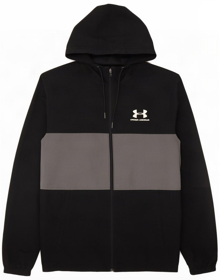 Under Armour Træningsdragt med hætte til mænd, topjakke, lille sort farveblok