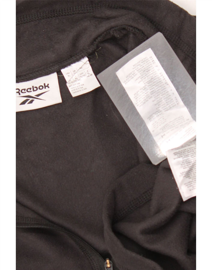 REEBOK Fleece Jumper med lynlås til mænd XL sort polyester