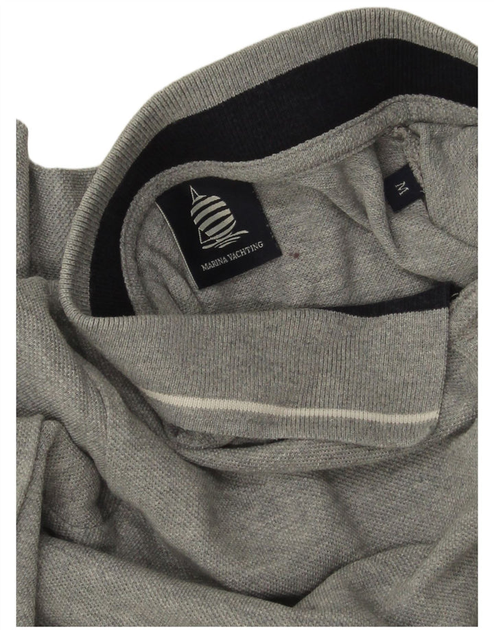 MARINA YACHTING Langærmet polotrøje til kvinder UK 14 Medium Grå Flecked