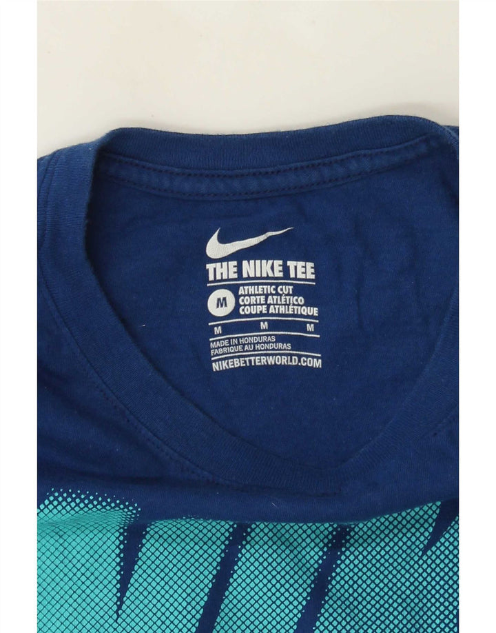 Nike Herre Athletic Cut Grafisk T-Shirt Top Medium Navy Blue