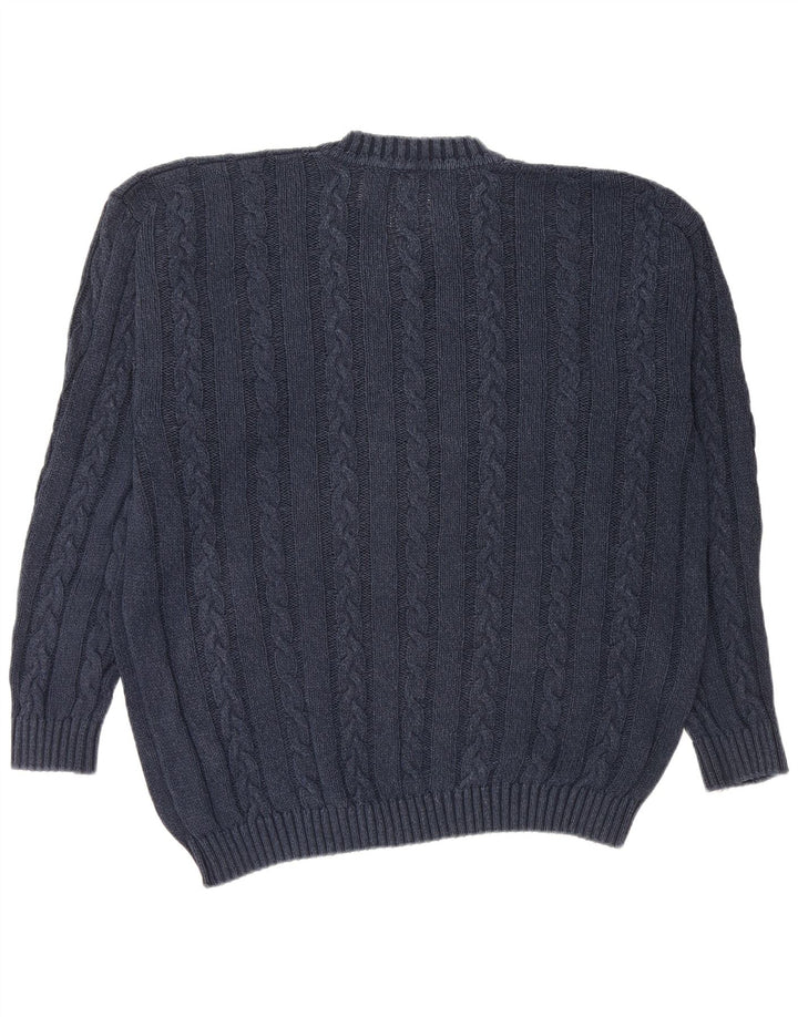 Jaeger Herre V-hals sweater Stor marineblå bomuld