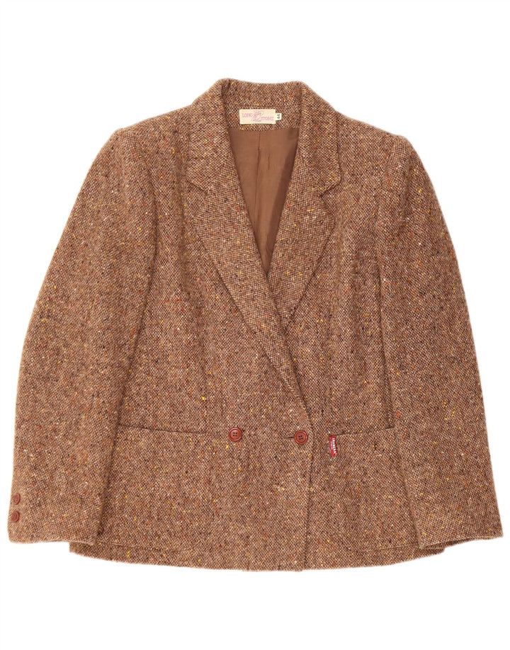 Carrera Dame Dobbeltradet Blazer Jacket IT 44 Medium Brun Flecked