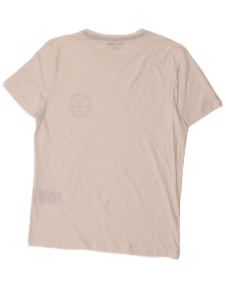 Jack & Jones Herre T-Shirt Top Stor Hvid Bomuld