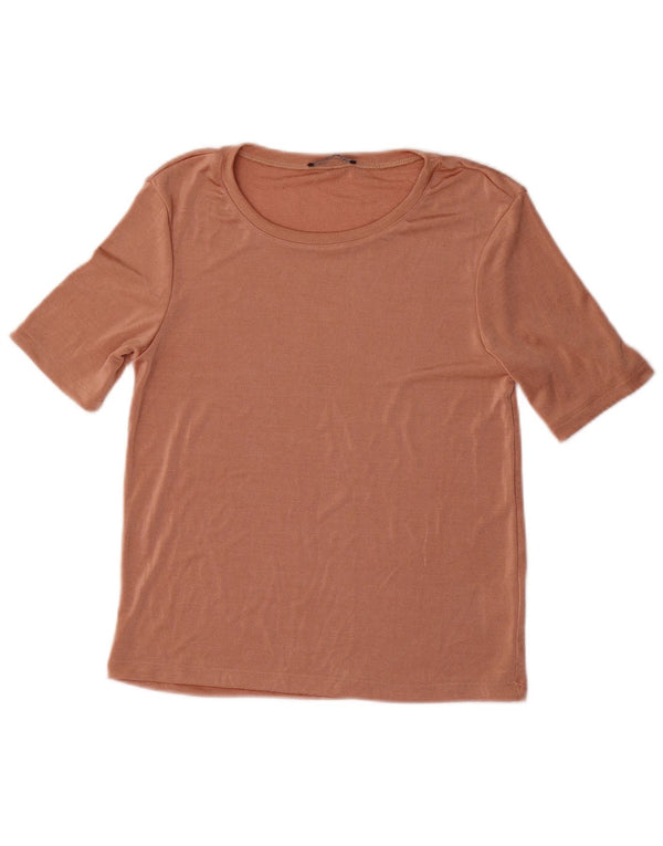 Zara Dame T-Shirt Top UK 12 Medium Pink Polyester
