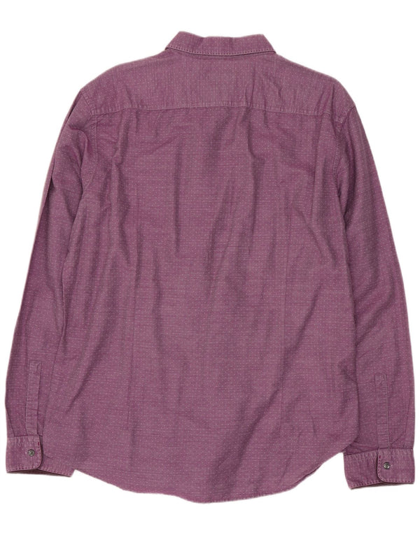 Hugo Boss Herre Slim Fit skjorte XL Lilla plettet bomuld