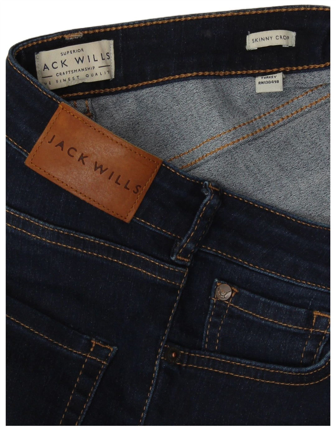 JACK WILLS Dame Crop Skinny Jeans W27 L25 Marineblå