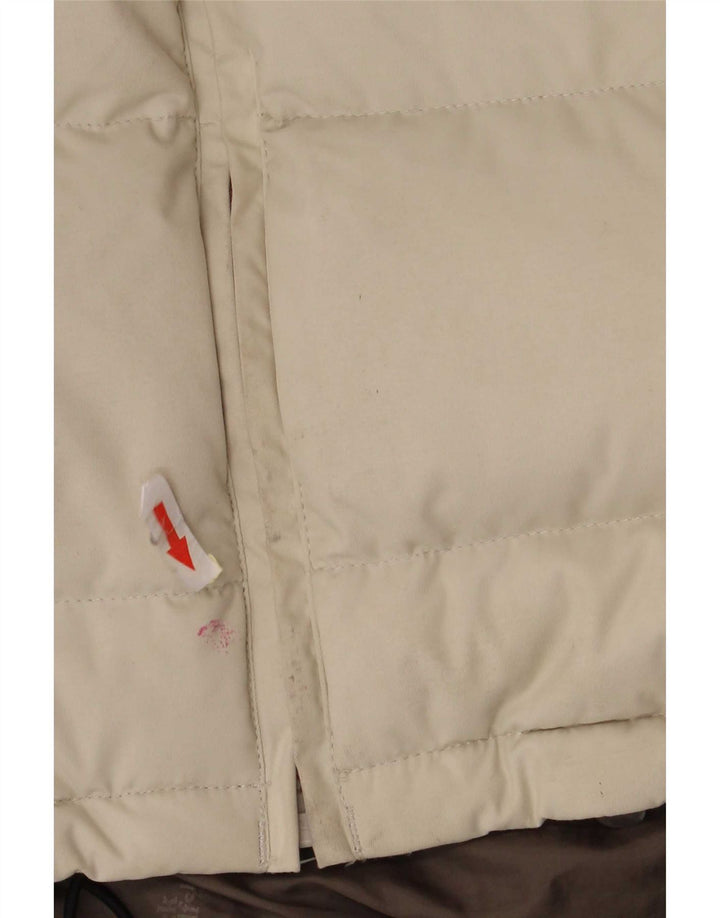 Jack Wolfskin Dame Hætte Polstret Jakke UK 10 Lille Beige Polyamid