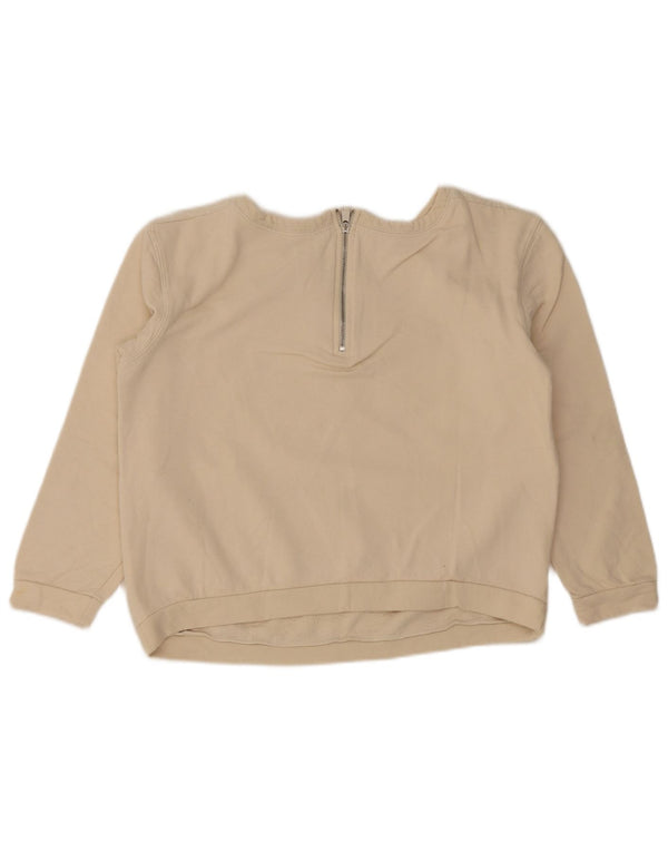 Liu Jo Womens Crop Sweatshirt Jumper UK 14 Medium Off White Floral Cotton