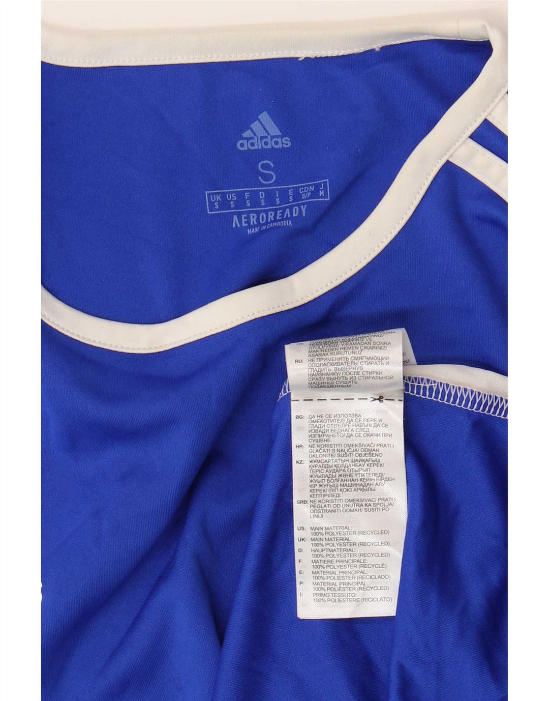 Adidas Herre Aeroready T-Shirt Top Lille Blå Colourblock Polyester