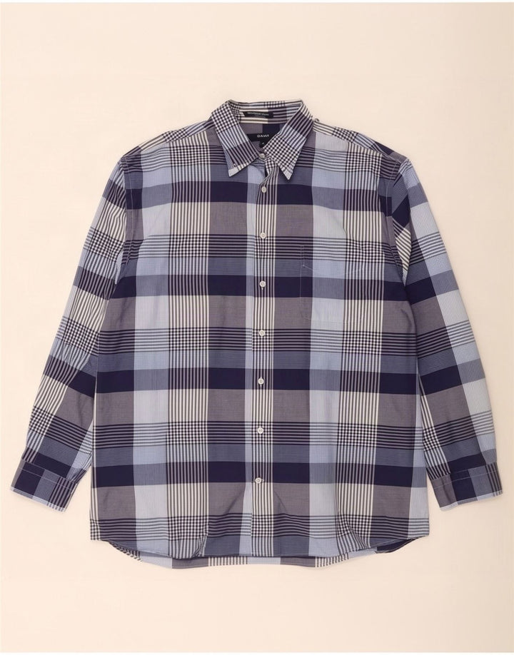 Gant herre Regular Fit skjorte XL marineblå ternet bomuld