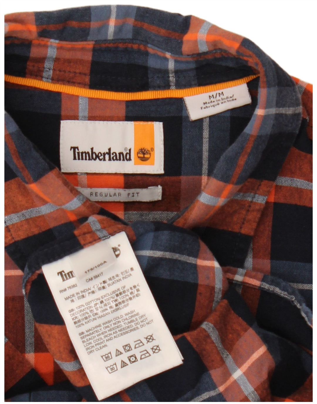Timberland Herre kortærmet skjorte med normal pasform Medium marineblå ternet