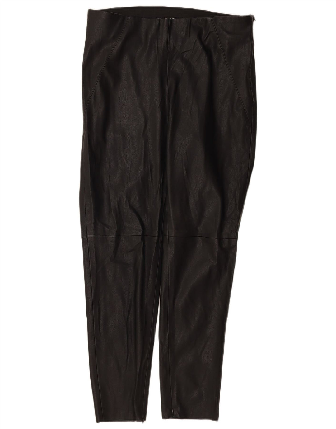 Zara Dame Slim Læderbukser Large W30 L27 Sort