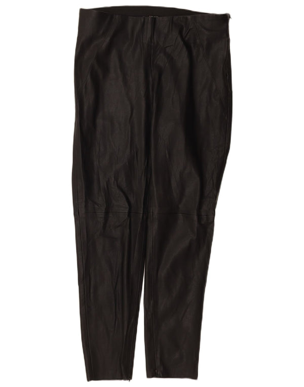 Zara Dame Slim Læderbukser Large W30 L27 Sort