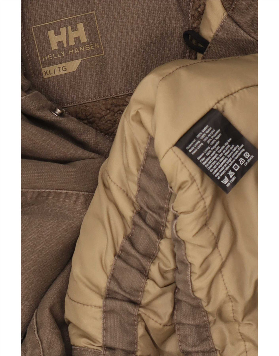 Helly Hansen Herre Hooded Parka Jacket UK 42 XL Brun Bomuld