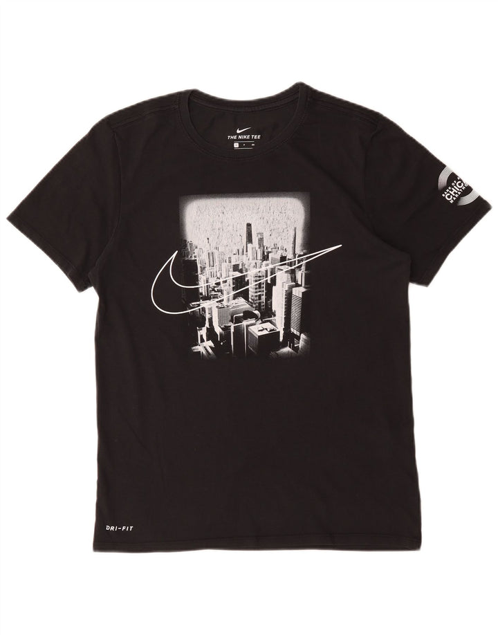 Nike Herre Dri Fit grafisk T-shirt top lille sort bomuld