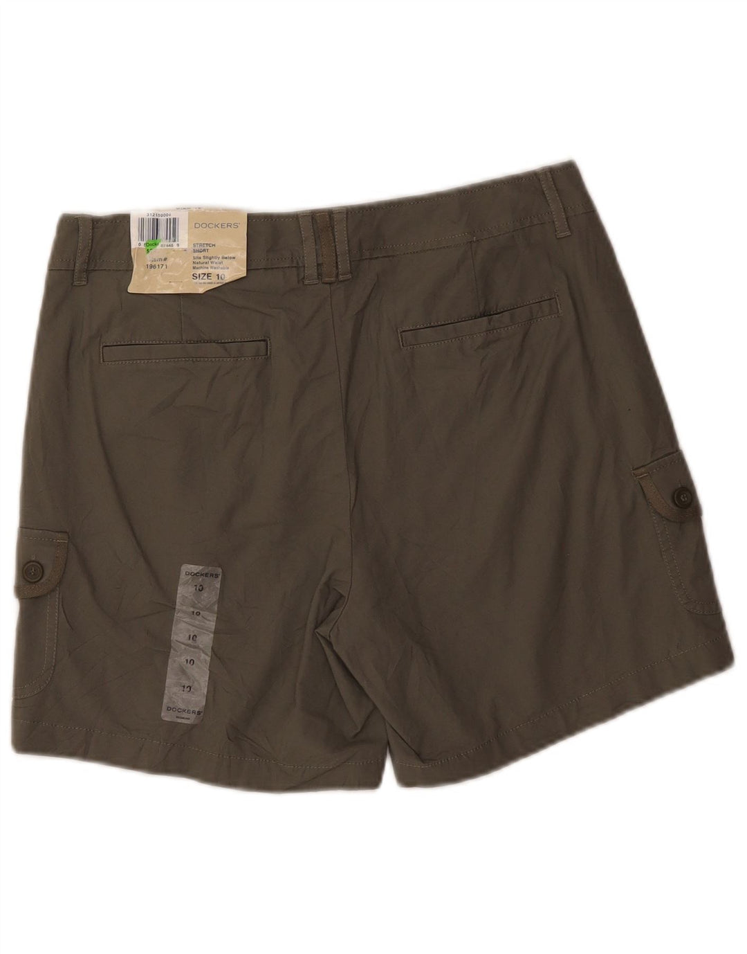 Dockers Dame Stretch Cargo Shorts US 10 Large W32 Khaki Cotton