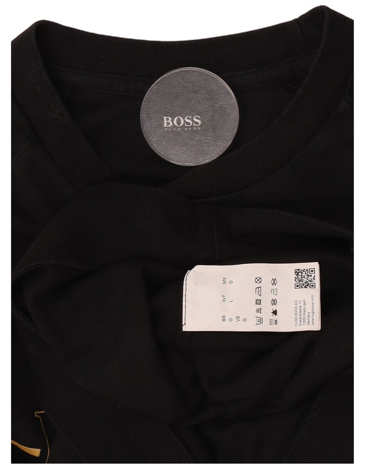 Hugo Boss Herre Grafisk Sweatshirt Jumper Stor Sort Bomuld