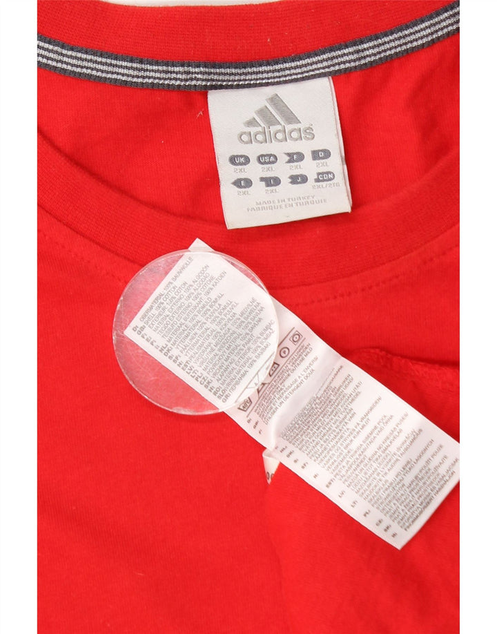 Adidas Herre Top Langærmet 2XL Rød Bomuld