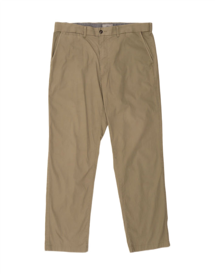 Marks & Spencer Herre Regular Chino Bukser W38 L33 Beige Bomuld