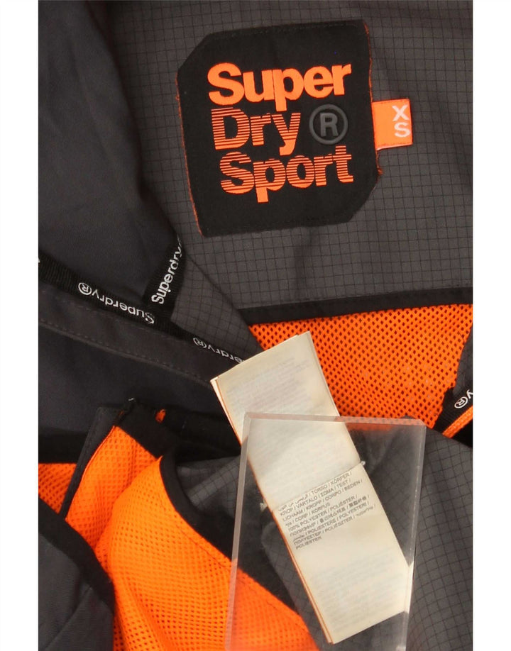 Superdry Herre grafisk regnjakke med hætte UK 34 XS grå polyester