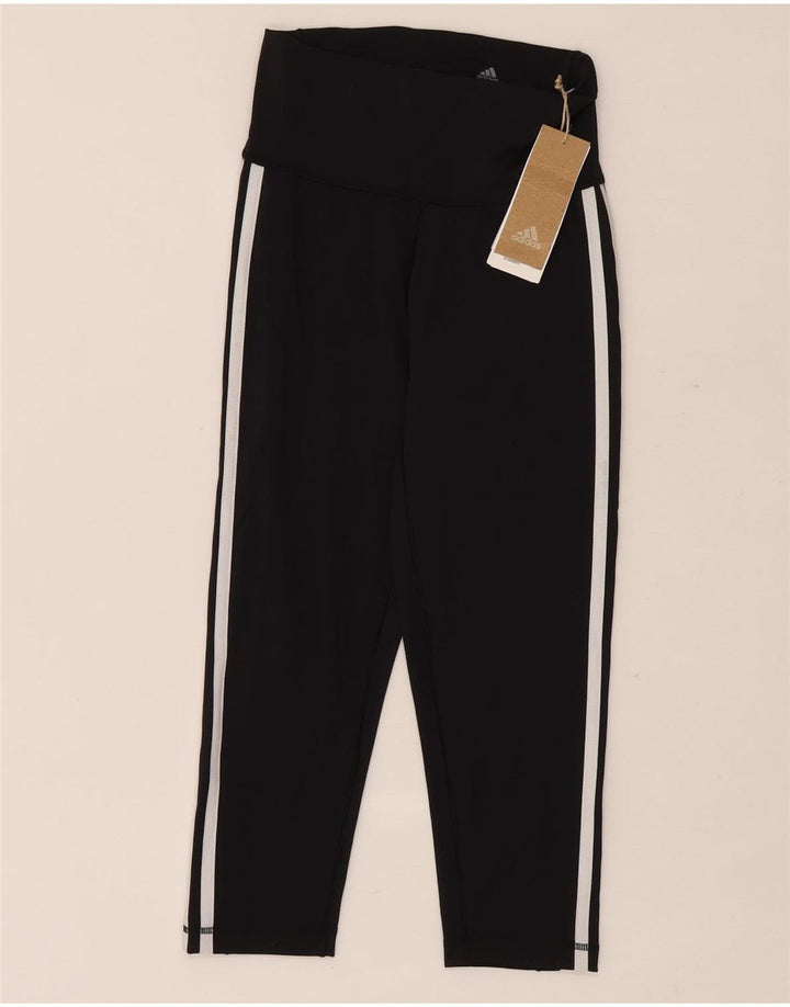 Adidas Dame Capri Leggings UK 8/10 Small Black Nylon