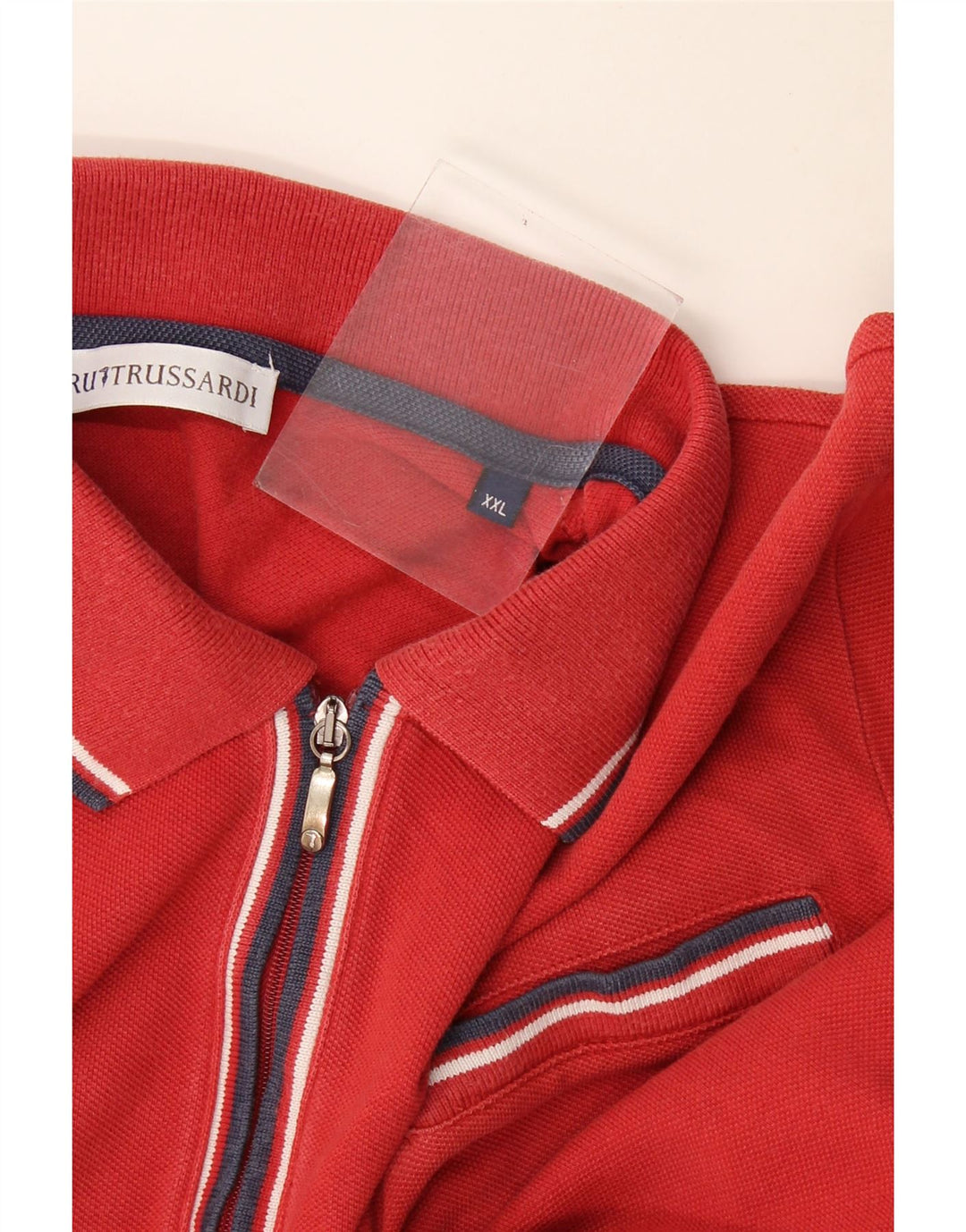 Trussardi herre poloskjorte 2XL rødstribet