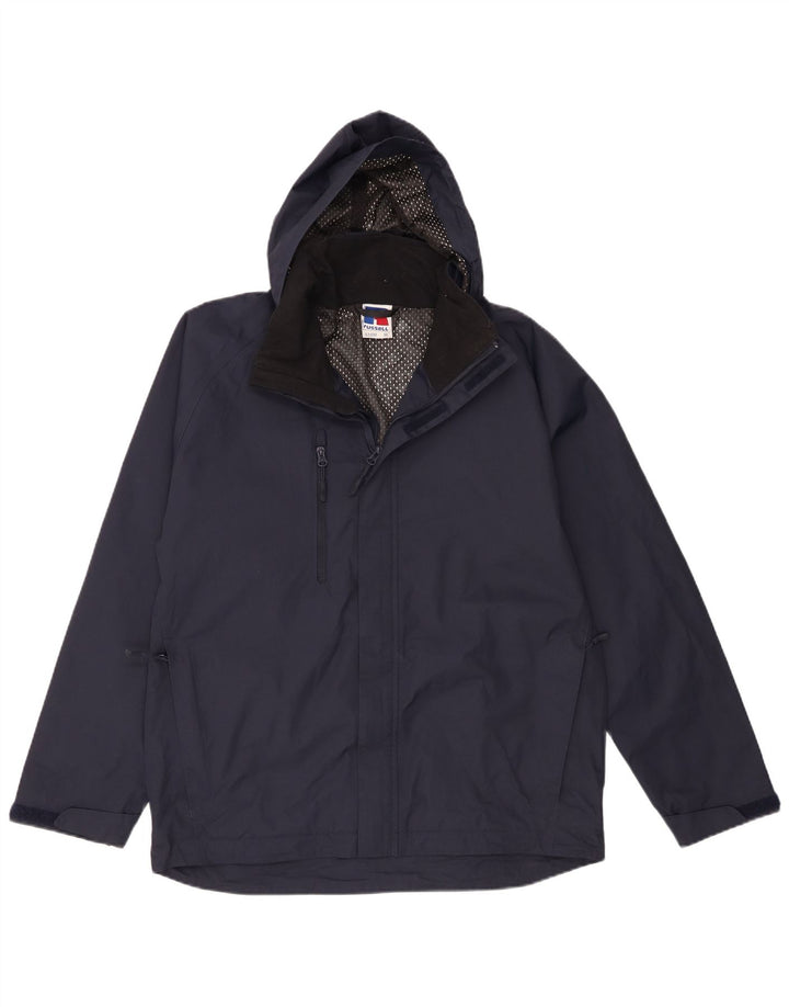 Russell Athletic Herre Regnjakke med hætte UK 38 Medium Navy Blue Nylon