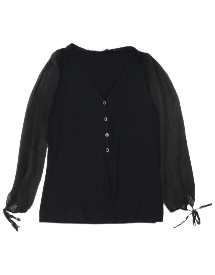 Sportmax Dame Langærmet Bluse Top UK 14 Large Black