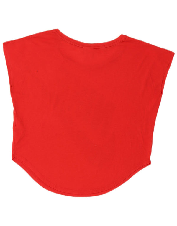 Nike Dame Oversized grafisk T-shirt Top UK 8 Small Red Polyester Sports