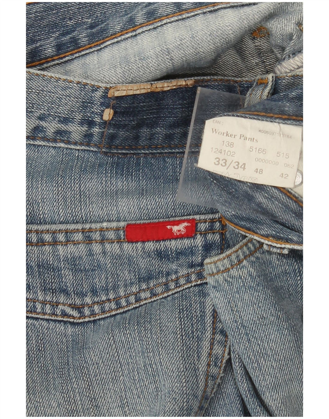 MUSTANG Herre Arbejdstøj Straight Jeans W33 L34 Blå Bomuld