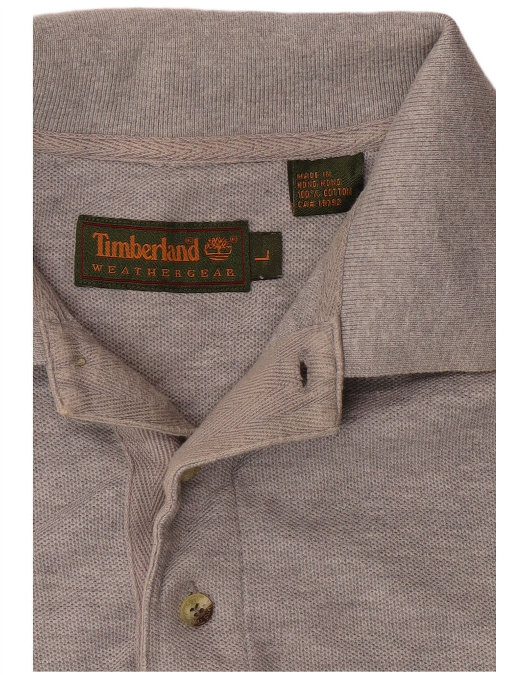 TIMBERLAND Mens Polo Shirt Large Grey Cotton