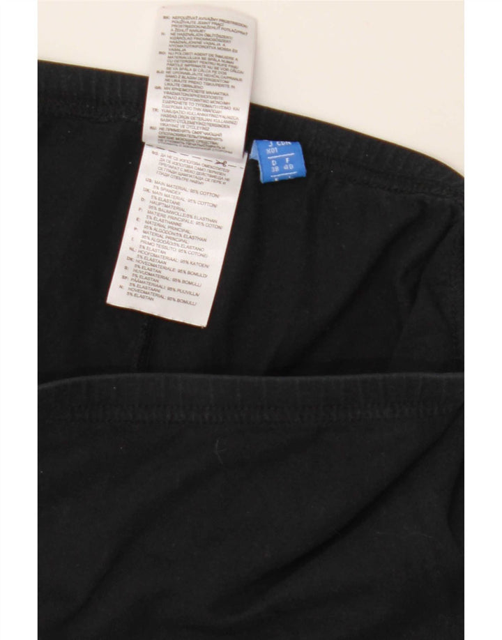 Adidas Dame Grafiske Leggings UK 12 Medium Sort Bomuld