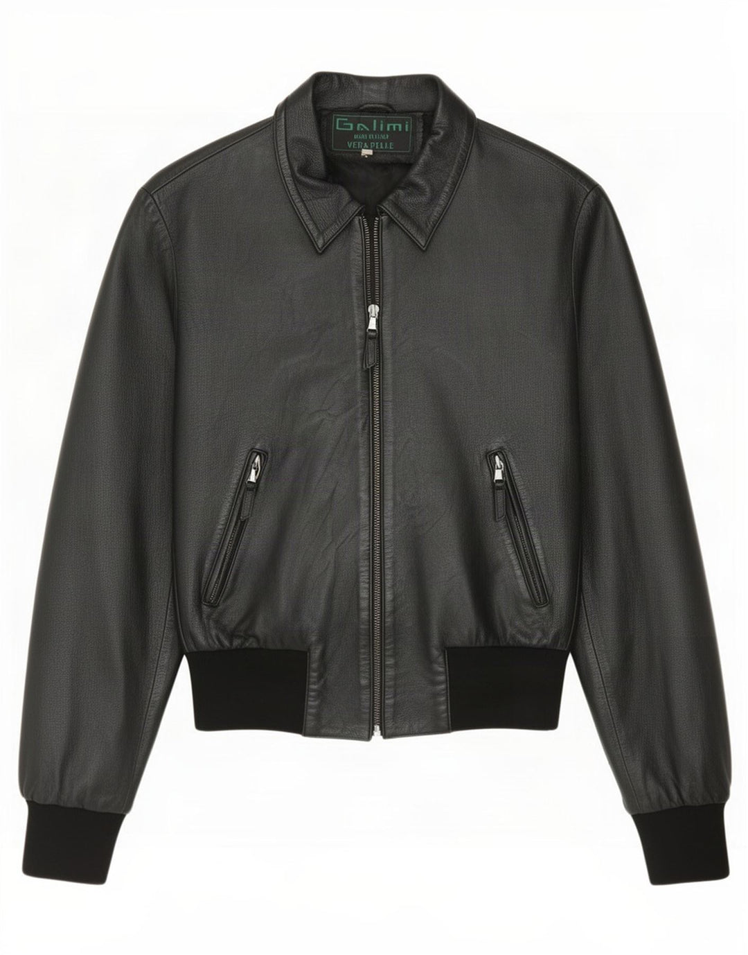 Vintage dame bomber læderjakke IT 44 Medium Sort