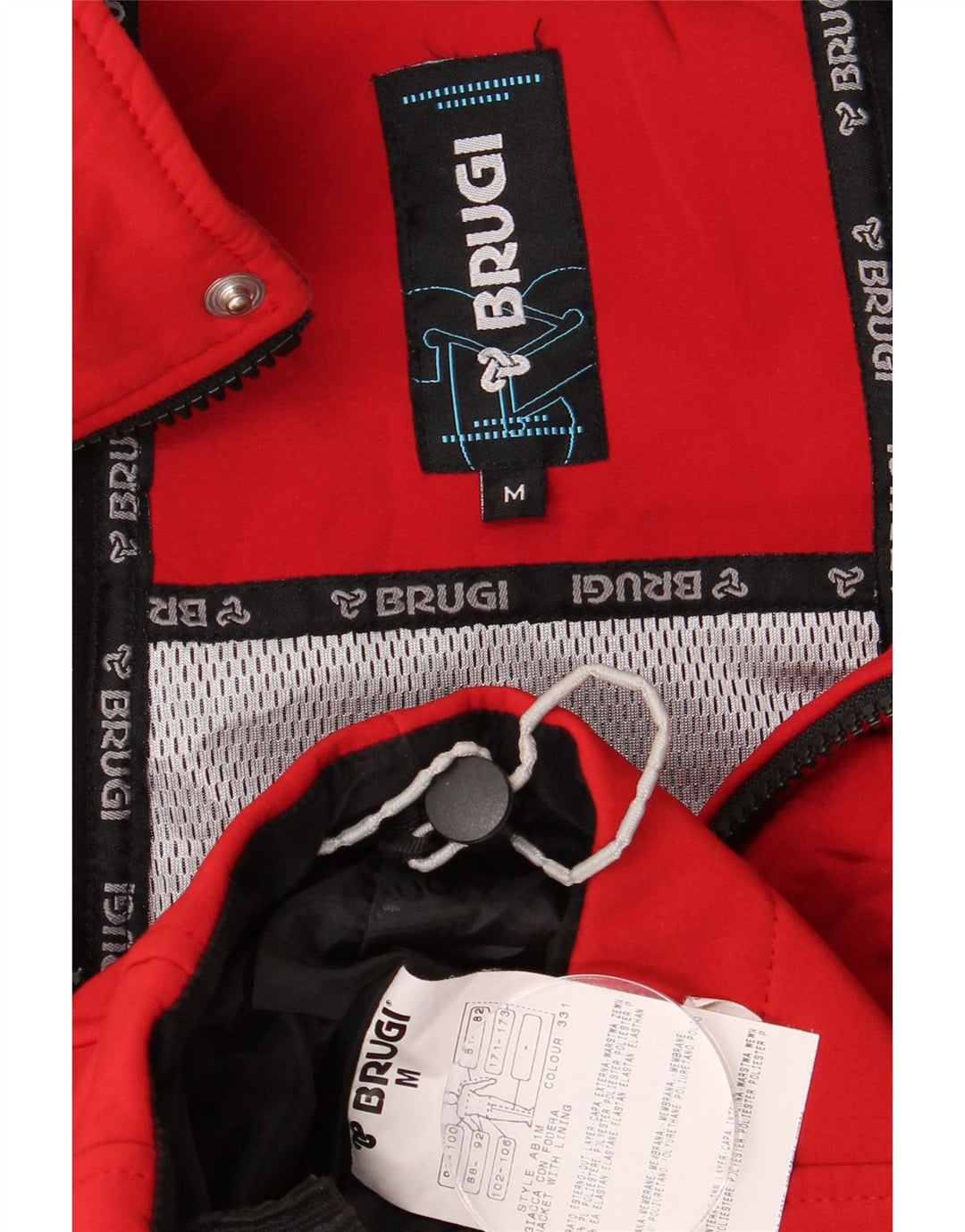 BRUGI Herre Windbreaker Jacket UK 38 Medium Rød Polyester