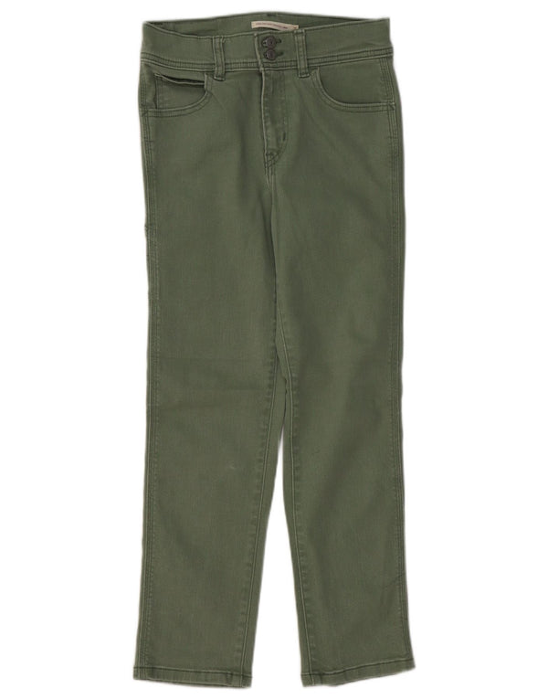 LEVI'S Womens 724 Crop Højtaljede lige jeans W25 L25 Grøn bomuld