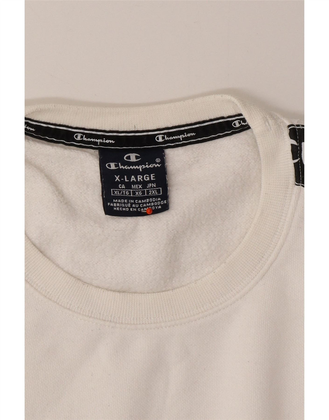 CHAMPION Mens Graphic Sweatshirt Jumper XL White
