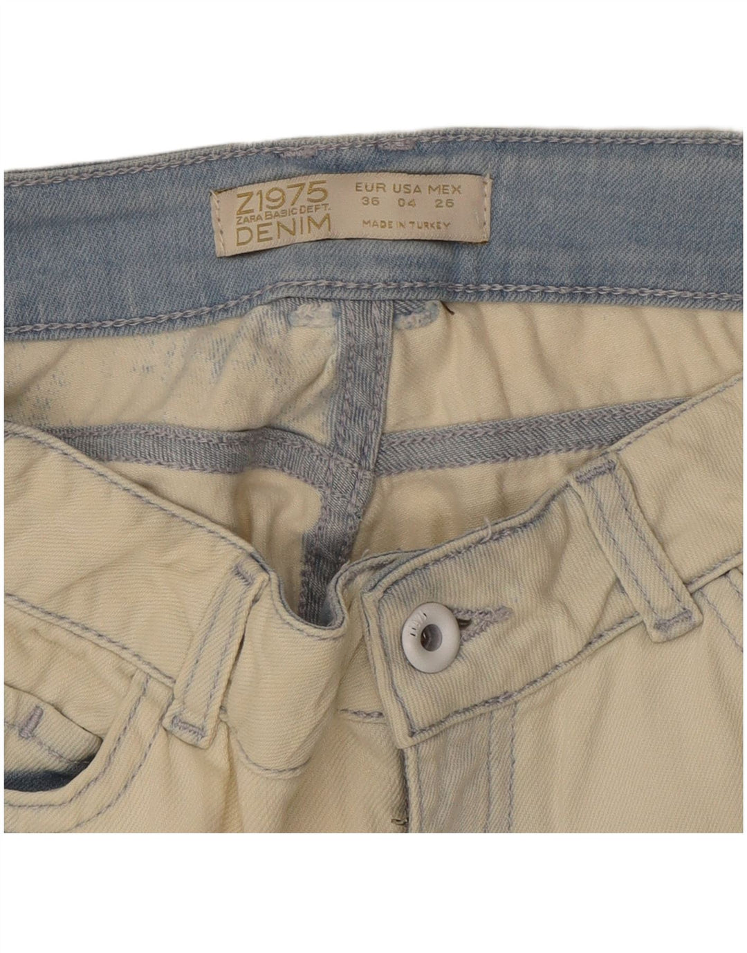 Zara Dame Slim Jeans EU 36 XS W26 L31 Off White