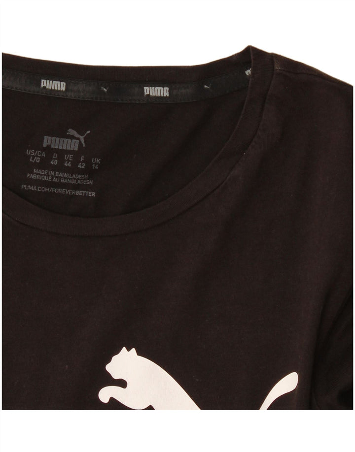 Puma Grafisk T-Shirt Top UK 14 Medium Sort