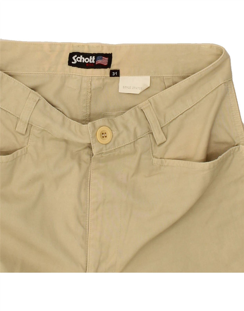 SCHOTT Mens Straight Casual Trousers W31 L30 Beige Cotton Vintage Schott and Second-Hand Schott from Messina Hembry 