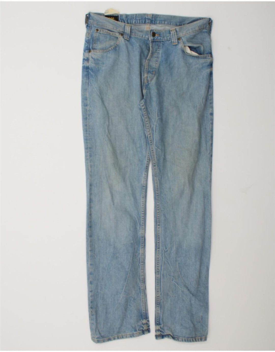 Lee Straight Jeans til mænd W33 L34 blå bomuld