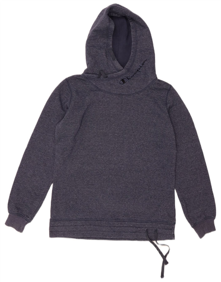 CHAMPION Grafisk hættetrøje til kvinder UK 16 Large Navy Blue