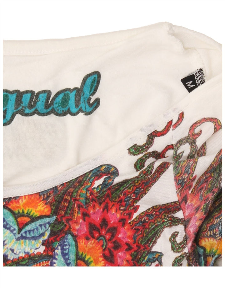 DESIGUAL Womens Graphic Blouse Top UK 12 Medium White Paisley Vintage Desigual and Second-Hand Desigual from Messina Hembry 