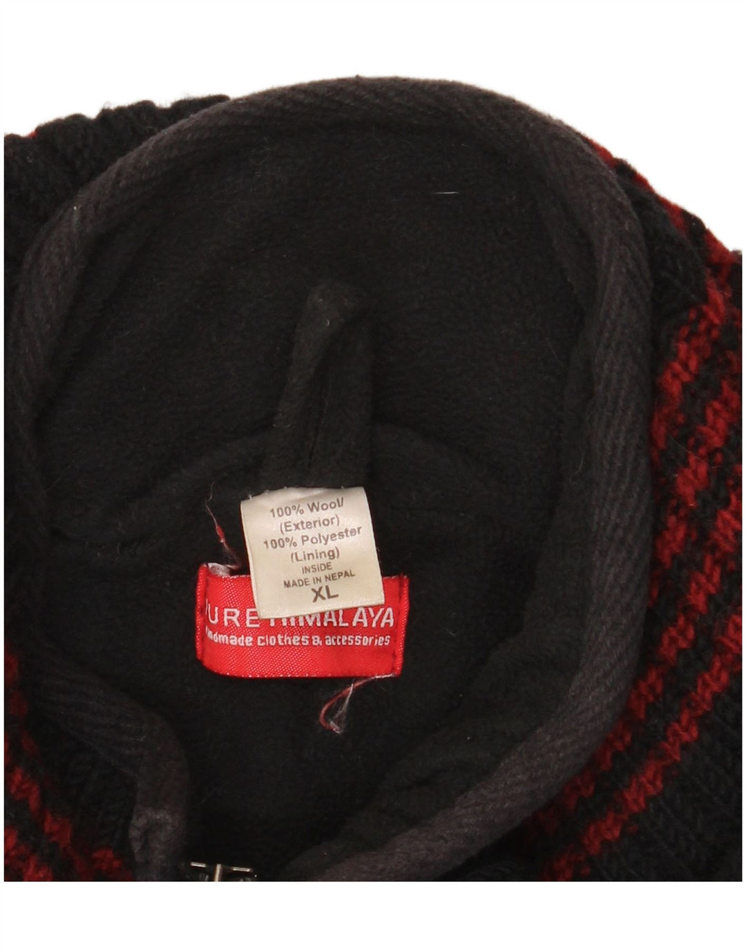 HIMALAYA Herre cardigan sweater XL sort stribet uld