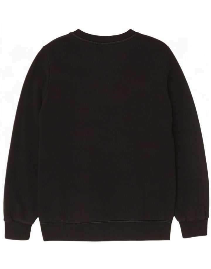 Pyrex Dame Grafisk Sweatshirt Jumper UK 6 XS Sort Bomuld