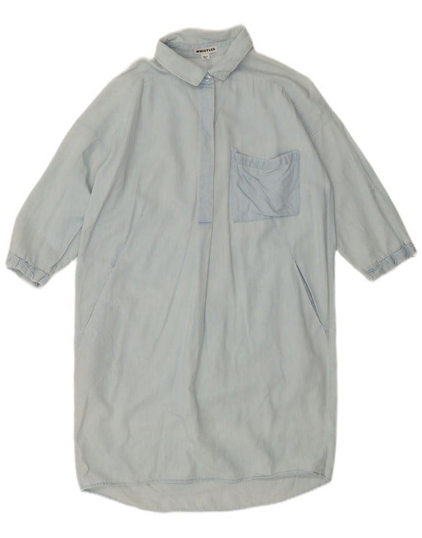 Whistles Womens Loose Fit Pullover Shirt Dress UK 10 Small Blue Cotton